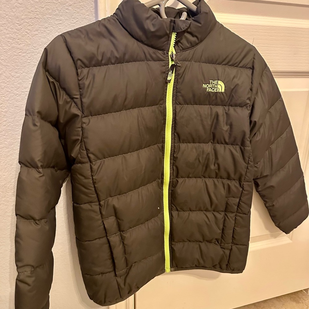 The North Face Black Jacket with Bright Green Zipper